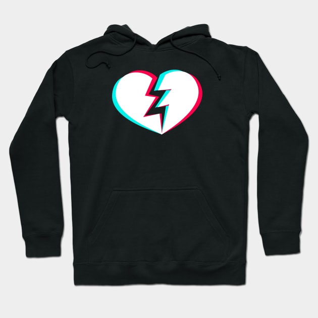 TikTok Broken Heart White Hoodie by ThingyDilly